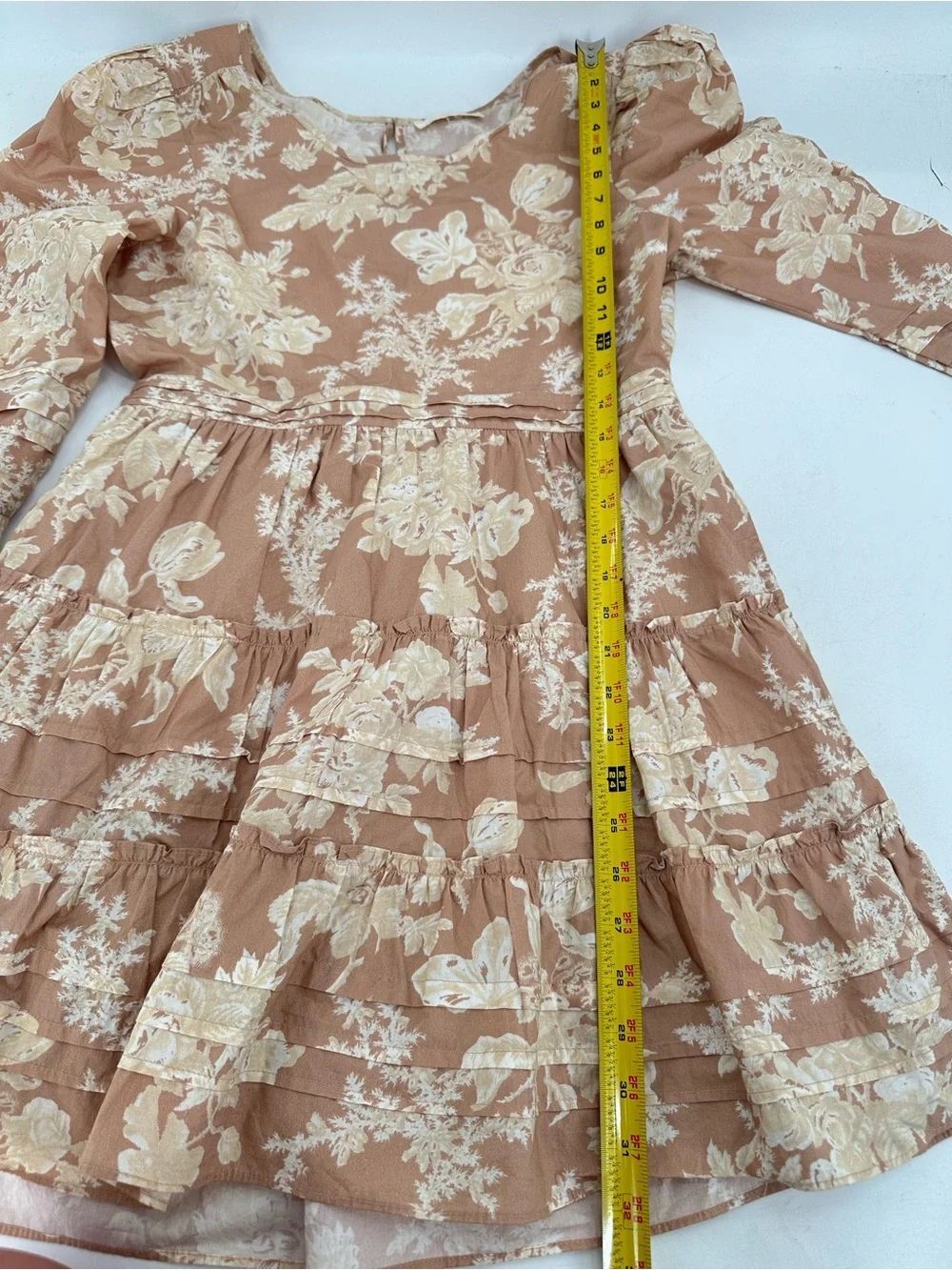 LOVESHACKFANCY Lienzo Mini Dress Floral Espresso Foam Cotton Size 6? - Picture 9 of 12